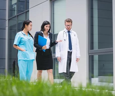 Rural clinicians discussing connected care programs